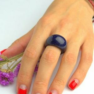 💫Dark blue sandstone ring💫